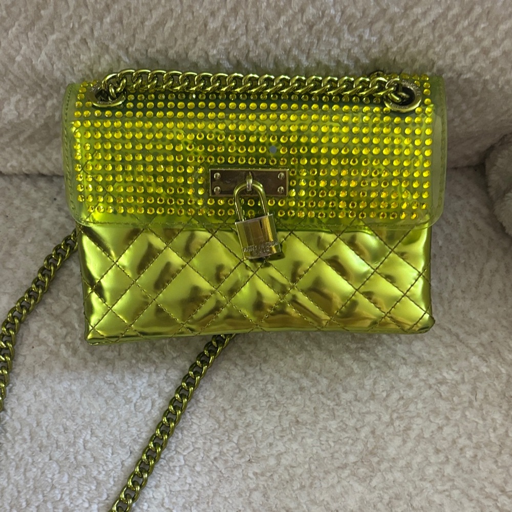 Kurt Geiger Yellow Quilted Chain Bag